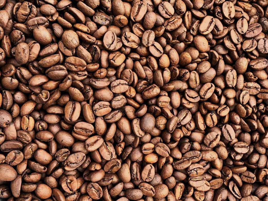 Close-up of roasted coffee beans